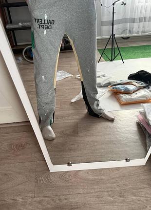 Спортивки gallery dept / чоловічі джогери gallery dept з фарбою / розкльошені штани gallery dept чорні та сірі / брендовий одяг gallery dept / оверсай