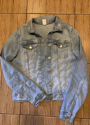 Куртка дитяча джинсова, світлий джинс, жакет 152, 11-12 років denim.