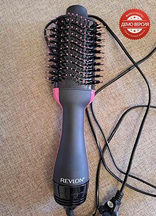 Новий оригінальний фен-щітка revlon one-step volumiser (в коробці)., чорно-рожевий