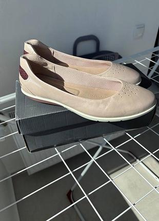 Балетки жіночі ecco sense light пудрові, 4