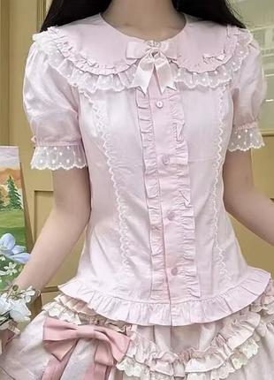 Ніжна рожева блуза у стилі sweet lolita