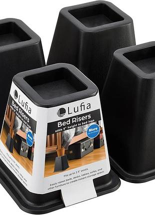 Підставки lufia під ліжко та меблі 6″, 4 шт, 16×16×15 см, чорні