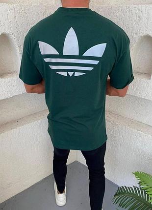 Мужская оверсайз футболка adidas зеленая хлопковая тенниска адидас спортивная на лето m (b)