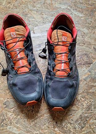 Кросівки чоловічі salomon чорно-помаранчеві з quicklace, eur 44⅔