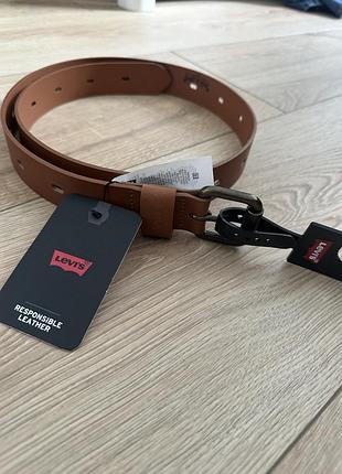 Ремінь чоловічий levi's коричневий шкіряний