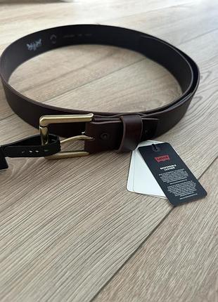 Ремінь чоловічий levi’s шкіряний коричневий
