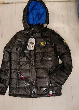 Куртка для підлітків off-white чорна бавовняна