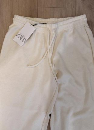 Штани жіночі zara м'які в'язані білі