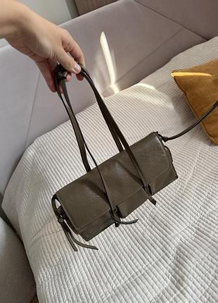 Сумка жіноча zara багет коричнева
