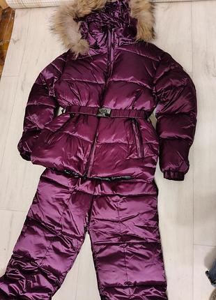 Зимовий комбінезон moncler пуховий фіолетовий