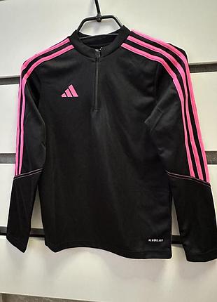 Спортивна кофта adidas для хлопчика, чорна з рожевими деталями