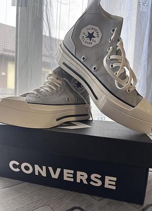 Кеди унісекс converse chuck taylor all star 70 de luxe squared hi сірі 41 текстиль