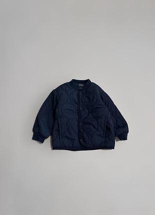 Куртка для хлопчика zara стьобана, темно-синя, на 1 рік (86 см)