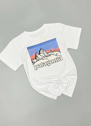 Мужская футболка patagonia белая патагония хлопковая l (b)
