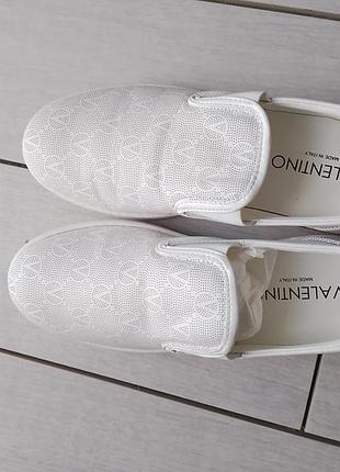 Балетки жіночі valentino w740mng white/black розмір 8.5, шкіра