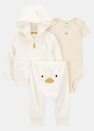 Carters комплект трійка кофта штани бодик картерс duck