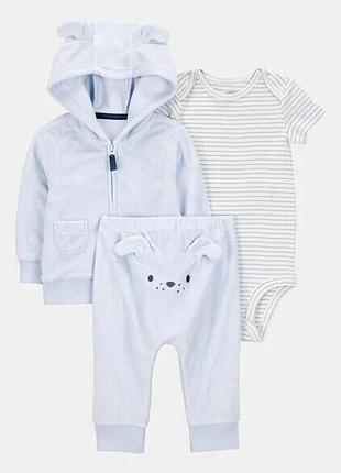 Carters комплект-трійка кофта штани бодик картерс dog