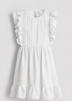 Сукня для дівчинки h&m біла з рюшами