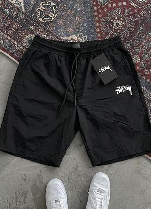Чоловічі шорти stussy чорні на літо стуссі нейлон l (b)