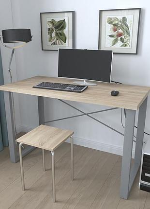 Письменный стол ferrum-decor драйв 750x1200x600 серый металл/дсп дуб сонома frd-103118