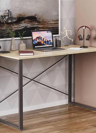 Письменный стол ferrum-decor коннект 75x120x600 мм черный (дсп дуб сонома 16мм) frd-104204