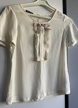 Жіноча блуза massimo dutti шовкова молочна р. xs-s
