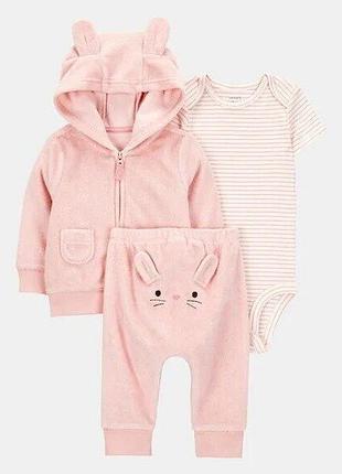 Carters комплект-трійка кофта штани бодик картерс bunny