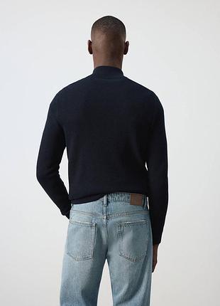 Mango  трикотажна кофта 1/3 zip, в темно-синьому кольорі. 2