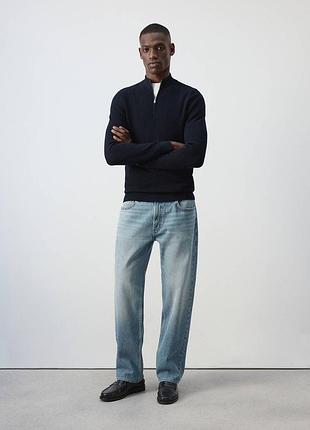 Mango  трикотажна кофта 1/3 zip, в темно-синьому кольорі. 6
