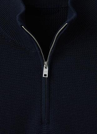 Mango  трикотажна кофта 1/3 zip, в темно-синьому кольорі. 8