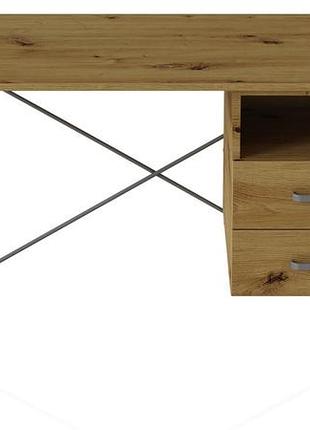 Письменный стол с ящиками ferrum-decor оскар 1200x750 мм, металлическая основа, дсп дуб артизан (frd-103232)