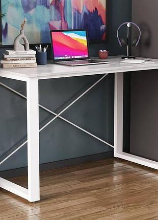 Письменный стол ferrum-decor драйв 1200 мм белый металл, дсп бетон 16 мм (frd-103128)