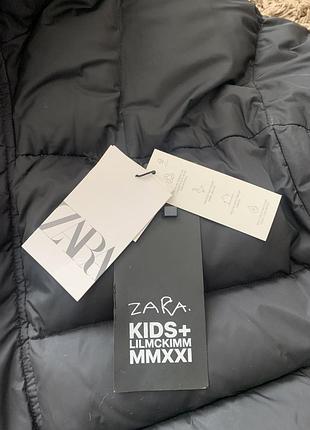 Пуховик дитячий zara чорний+шапка з вушками в подарунок 7