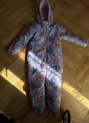 Зимовий комбінезон для дівчаток з принтом стіч