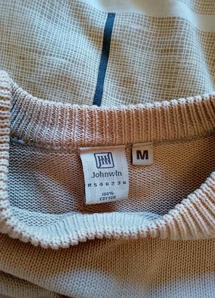 Джемпер чоловічий johnwin бежевий розмір m бавовна