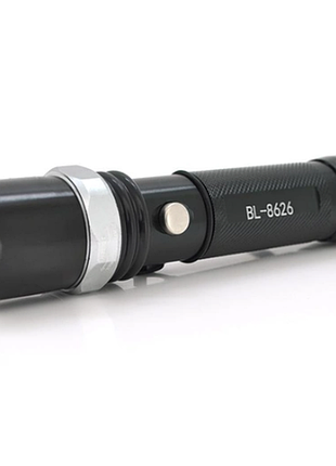 Ручной фонарь bailong police bl-t8626 q5 500 лм с zoom, 3 режимами, аккумулятором 18650 и зарядными устройствами