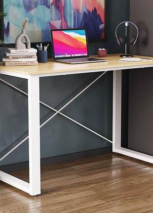 Письменный стол ferrum-decor драйв 1200 мм белый металлический каркас, дсп дуб артизан (frd-103127)