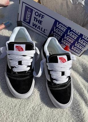 Кеди vans knu skool black white 6