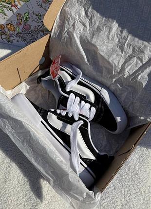 Кеди vans knu skool black white 4