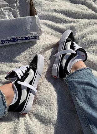 Кеди vans knu skool black white 9