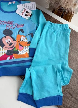 Піжама для хлопчиків disney baby блакитна на флісі і без 100% бавовна