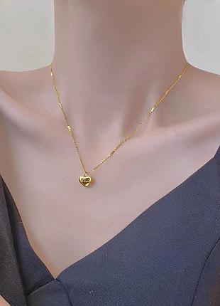 Подвеска кулон сердце гравировки love с цепочкой 6