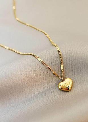 Подвеска кулон сердце гравировки love с цепочкой