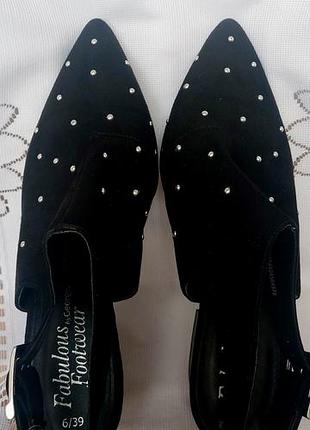 Туфлі жіночі fabulous footwear чорні замшеві з металевими вкрапленнями 39-40 розмір