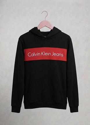 Худі чоловіче calvin klein jeans чорне з логотипом