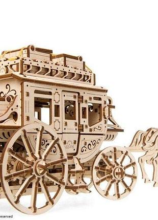 Механический 3d пазл ugears почтовый дилижанс (70045)