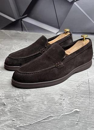 Лоферы мужские замшевые коричневые весенние/летние br-2510/29 brown (2136кор) | стильные коричневые мужские замшевые туфли лоферы