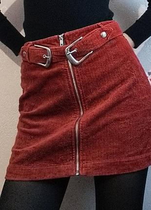 Вельветова спідниця topshop moto