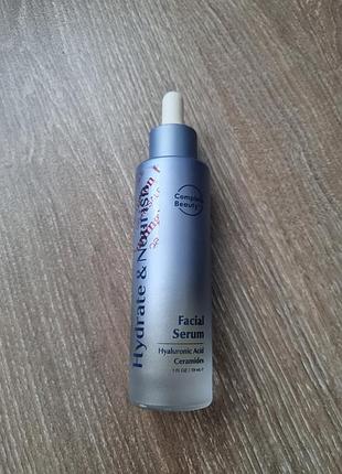 Увлажняющая сыворотка для лица complete beauty facial serum с гиалуроновой кислотой и керамидами