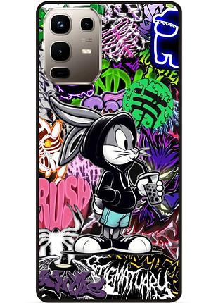 Чехол силиконовый бампер для infinix note 50 pro plus 5g (x6856) с рисунком малий вухань bugs bunny